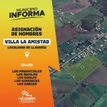 Consulta Ciudadana por asignación de Nombres en Villa La Amistad de Llavería